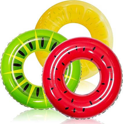 Inflatable Swim Tube Raft (3 pack) with Summer Fruits